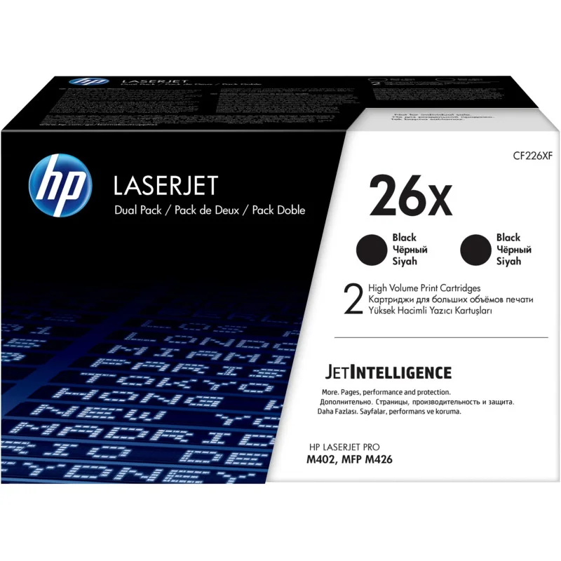 2 Cartouches de Toner 26X (CF226XD) HP LaserJet noir