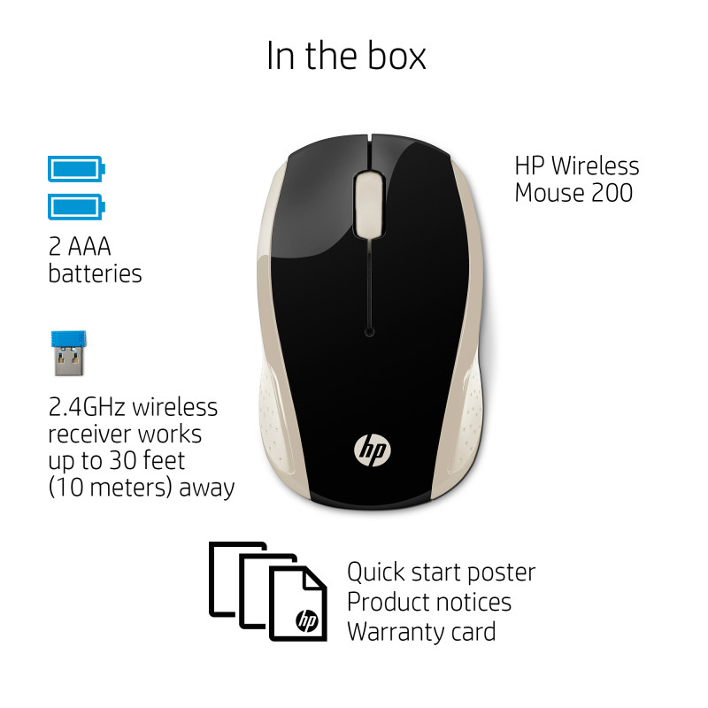 Souris Sans Fil HP 200 / Gold - HP - photo 4