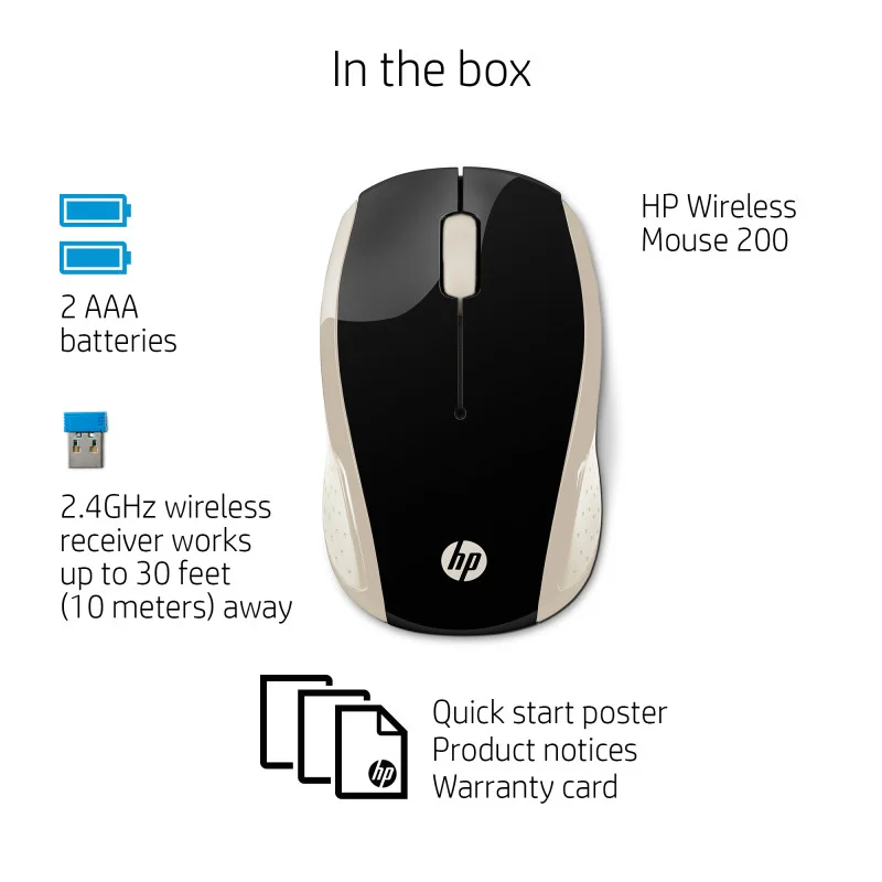 Souris Sans Fil HP 200 / Gold - HP - photo 4