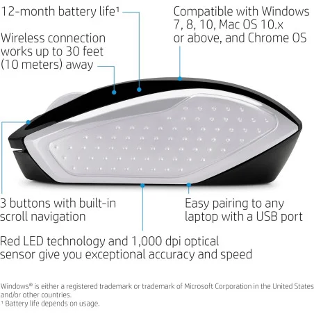 Souris Sans Fil HP 200 / Silver - HP - photo 13