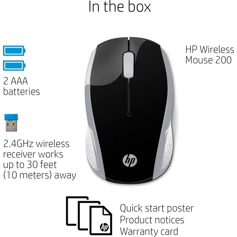 Souris Sans Fil HP 200 / Silver - HP - photo 6