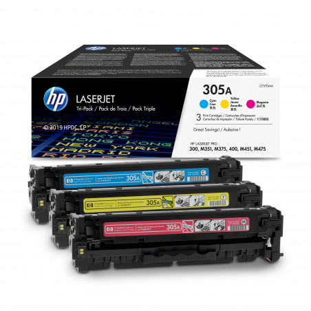 Pack de 3 toners HP 305A LaserJet cyan/magenta/jaune authentiques - HP - photo 8