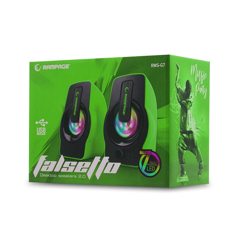 Haut Parleur USB Rampage 2.0 RMS-G7 / 6W / Vert - photo 3