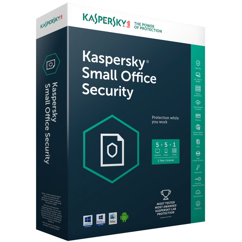 KASPERSKY SMALL OFFICE SECURITY 8.0 5P+ 1 SERVEUR - photo 1