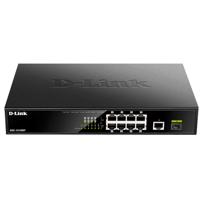 Switch D-Link 8 ports Gigabit 10/100/1000 / POE 1SFP / 1 Gigabit - D-Link - photo 1