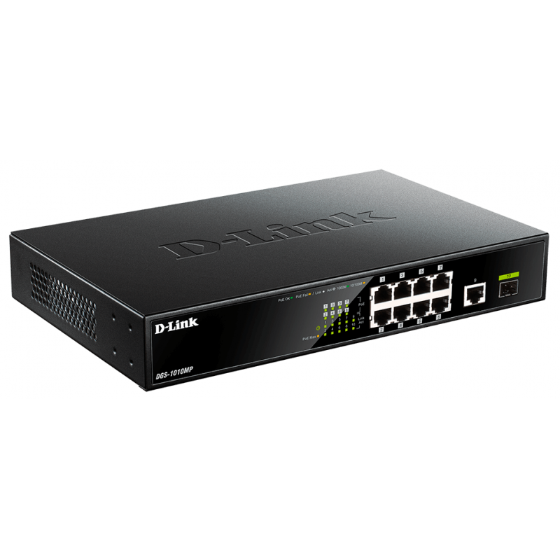 Switch D-Link 8 ports Gigabit 10/100/1000 / POE 1SFP / 1 Gigabit - D-Link - photo 2