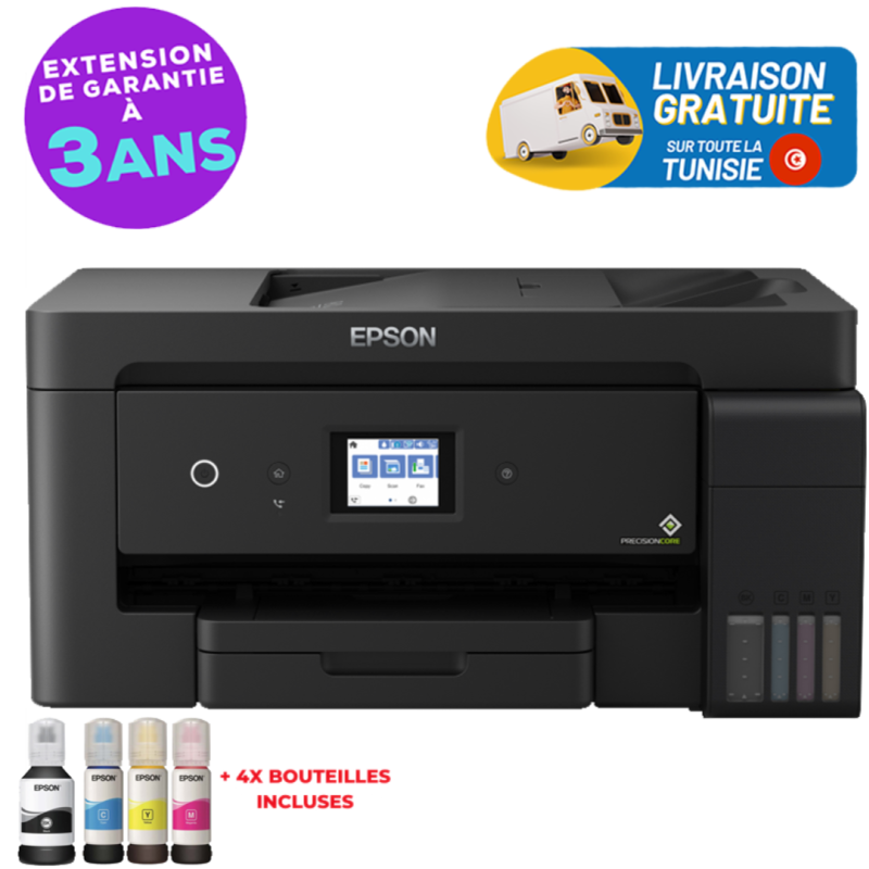 Imprimante à réservoir intégré Multifonctions 4 en 1 Epson EcoTank L14150 A3+ / Avec 1 kit complet de bouteilles d’encre Inclus - Epson - photo 1