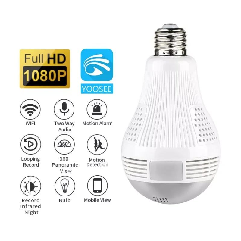 Caméra de Serveillance Ampoule IP Wifi Panoramique à 360°