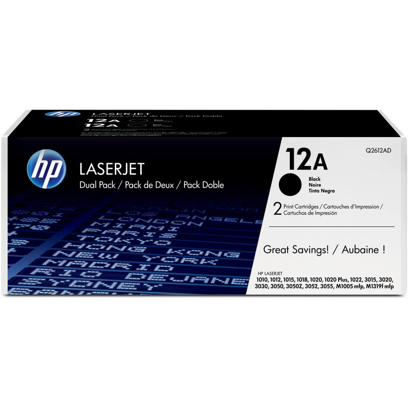 Pack 2 Toners HP Originaux Q2612A / Noir - HP - photo 1