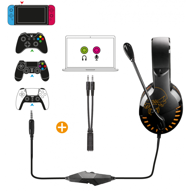 Casque Gaming Spirit of Gamer PRO-H3 / Orange et Noir - Spirit of Gamer - photo 4