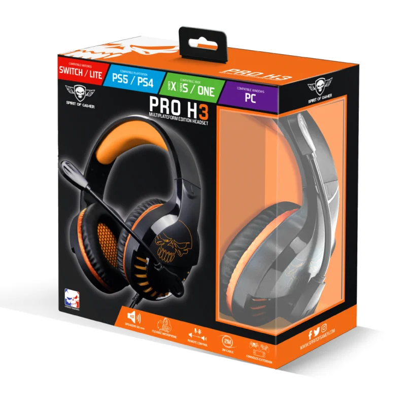 Casque Gaming Spirit of Gamer PRO-H3 / Orange et Noir - Spirit of Gamer - photo 5