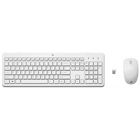 Ensemble Clavier et Souris Sans Fil HP 230 QWERTY / Blanc - HP - photo 8