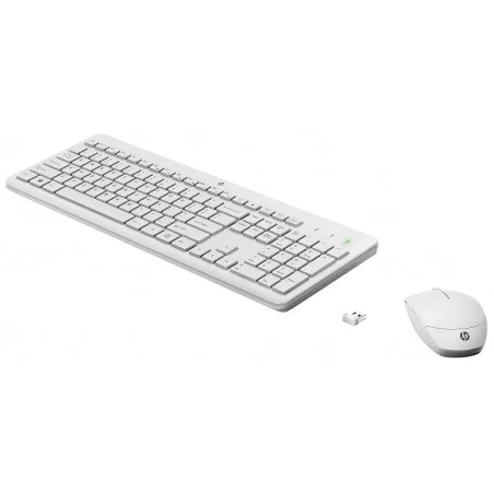Ensemble Clavier et Souris Sans Fil HP 230 QWERTY / Blanc - HP - photo 9