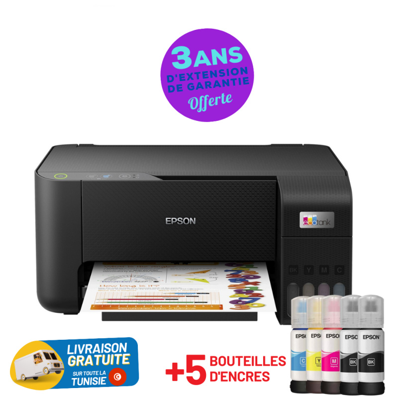 Imprimante Multifonction à réservoir intégré 3en1 couleur Epson ECOTANK L3210 / USB — vue 2