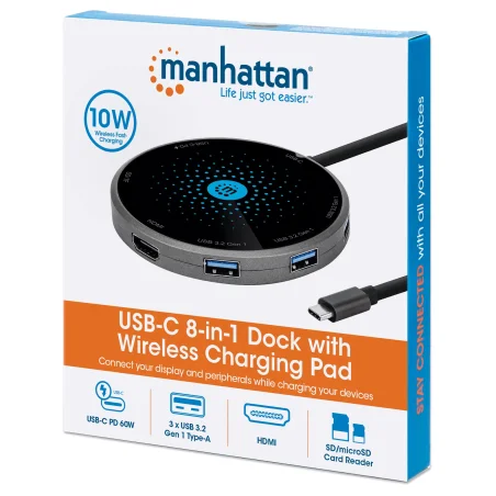 Station d'accueil USB-C 8 en 1 avec chargeur sans fil Manhattan - Type C - photo 7