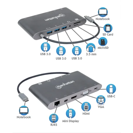 Station d'Accueil 11 en 1 USB-C SuperSpeed Manhattan - photo 11