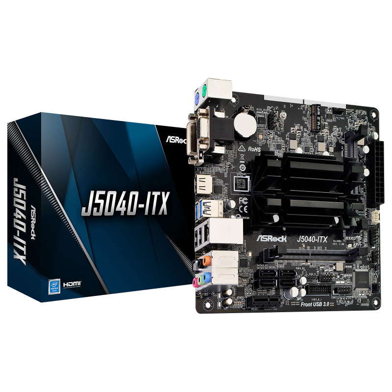 Carte mère ASRock J5040-ITX / Mini-ITX / DDR4 / Avec processeur Intel Pentium Silver J5040 - Intel - photo 1