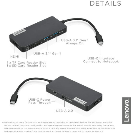 Hub USB-C Lenovo GX90T77924 / 7x Ports - Lenovo - photo 8
