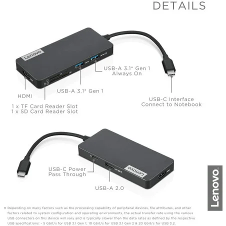 Hub USB-C Lenovo GX90T77924 / 7x Ports - Lenovo - photo 8