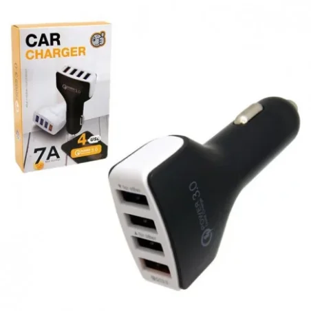 Chargeur Allume-cigare de voiture 48 W / 4X USB / 7A / Noir - photo 4