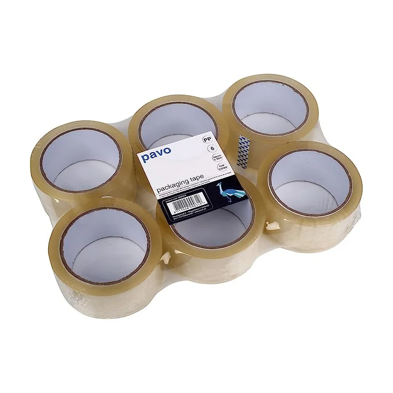 LOT DE 6 SCOTCH D'EMBALLAGE  45 MICRONS / 45MM x 200Y/ TRANSPARENT