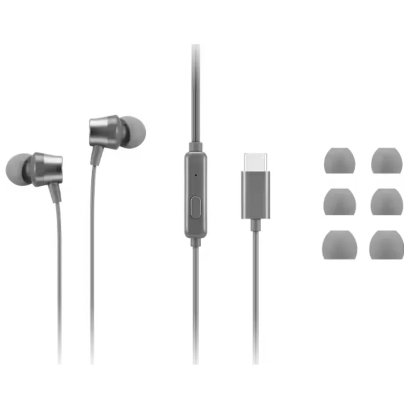 Écouteurs filaires intra-auriculaires Lenovo 300 / USB-C / Gris - Lenovo - photo 1