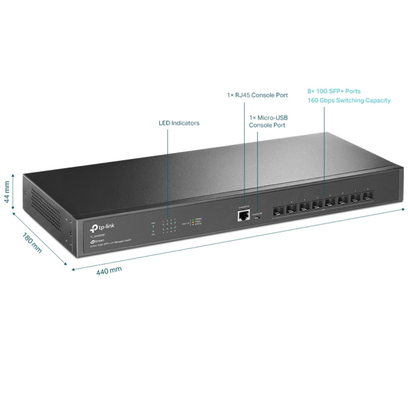 Switch manageable JetStream TP-Link TL-SX3008F 8 ports 10GE SFP+ L2+ - TP-Link - photo 3
