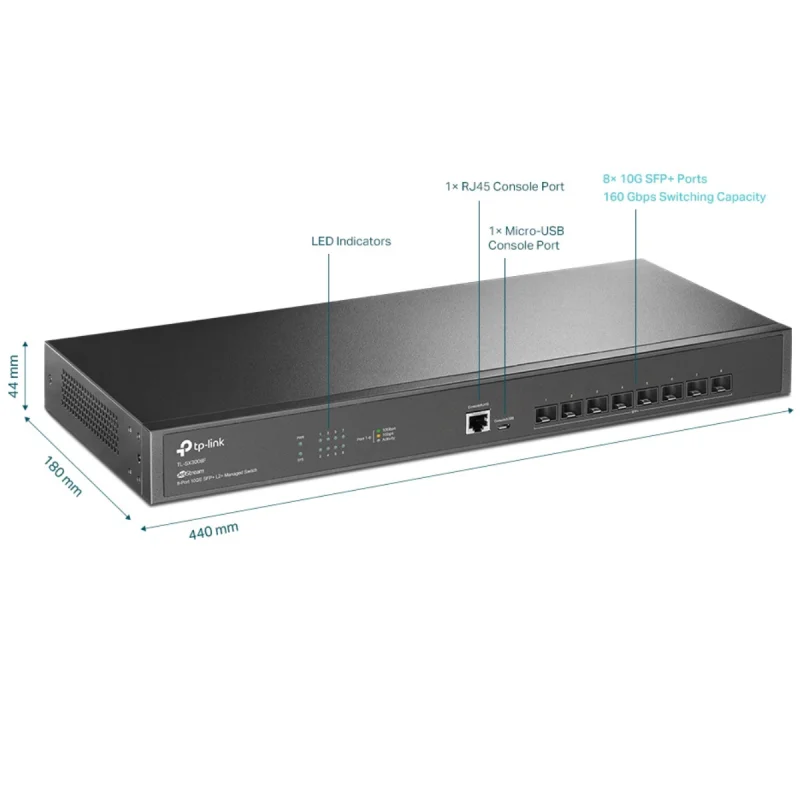 Switch manageable JetStream TP-Link TL-SX3008F 8 ports 10GE SFP+ L2+ - TP-Link - photo 3