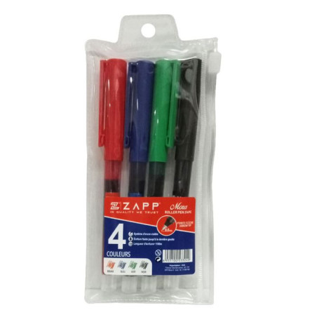 Pochette de 4 Stylos ZAPP Roller Mora / Assortis - photo 3