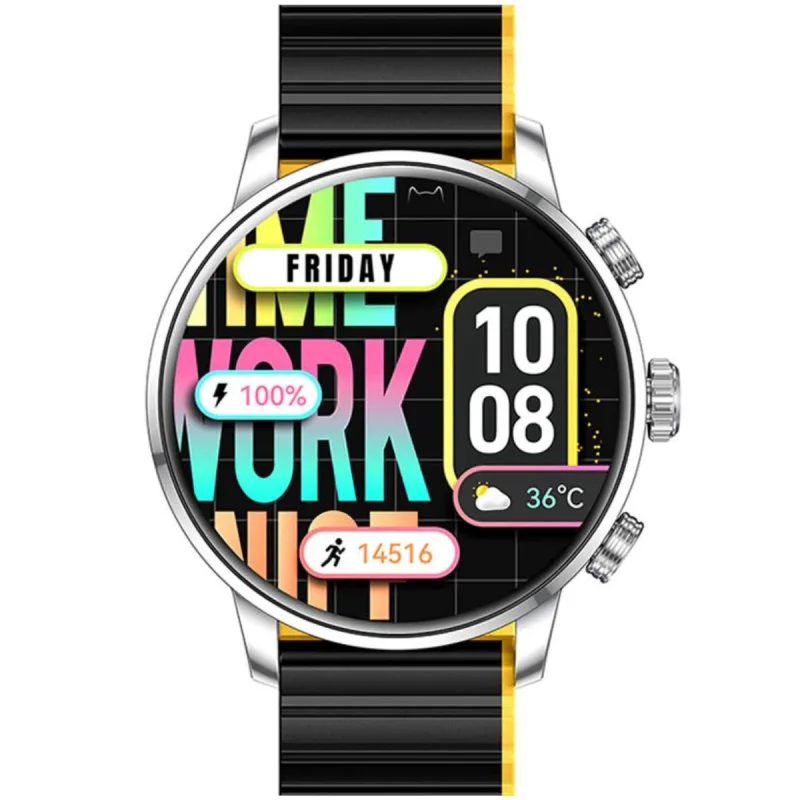 MONTRE CONNECTÉE Kieslect Smart Calling Watch Kr2 / Noir Avec Casque Bluetooth P9 Noir - photo 3