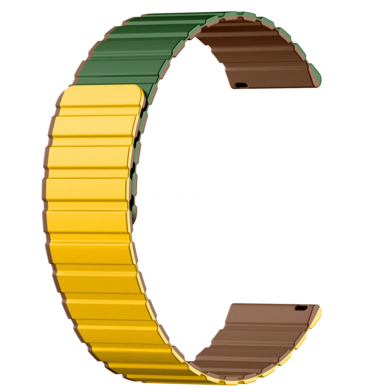 Ceinture Bracelet Connectée KIESLECT 20MM / Jaune + Marron + Vert - photo 2