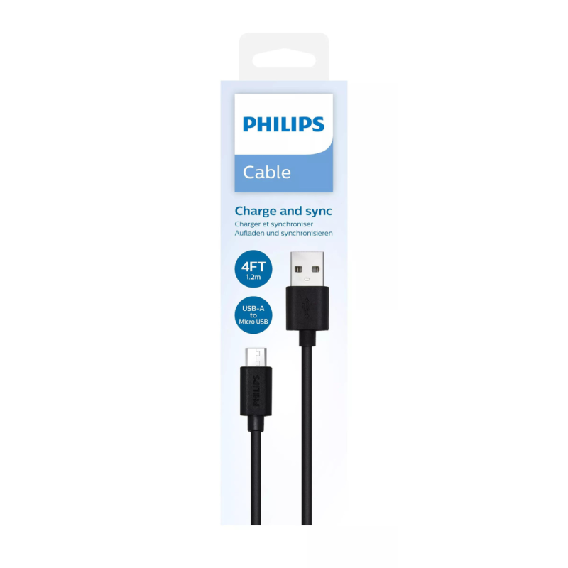 Câble USB Vers micro-USB Philips 1.2 m / Noir - Philips - photo 6