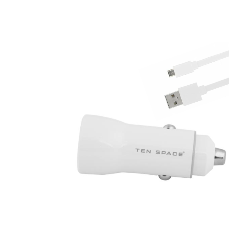 Chargeur de voiture FAST CHARGE USB A-CABLE MICRO USB / Blanc - photo 1