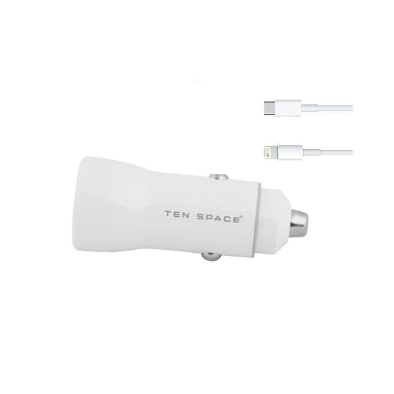 CHARGEUR DE VOITURE FAST CHARGE +CABLE C / LIGHTNING - photo 1
