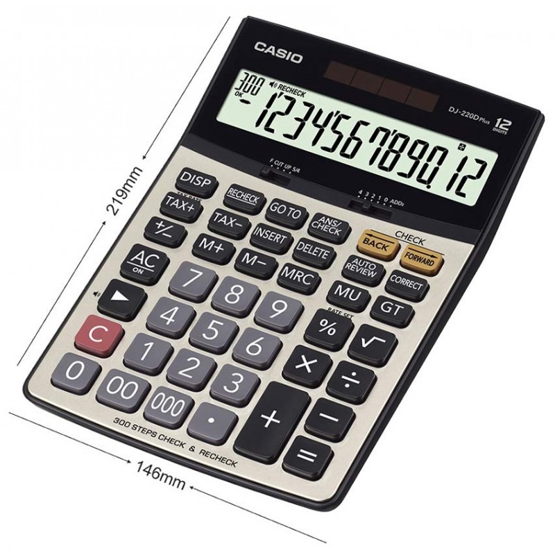 Calculatrice de bureau 12 chiffres Casio DJ-220D Plus