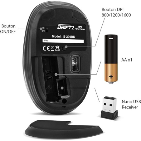 Souris sans fil Advance Drift 2 / Noir - photo 12