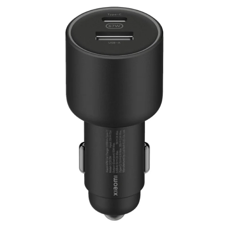 Chargeur Allume Cigare XIAOMI 67W 2 PORTS ( USB-C / USB-A ) / Noir