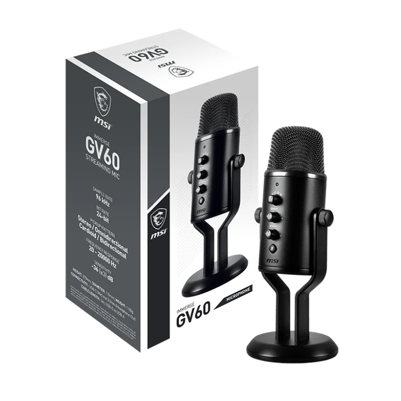 Microphone Gaming MSI IMMERSE GV60 STREAMING MIC / Noir