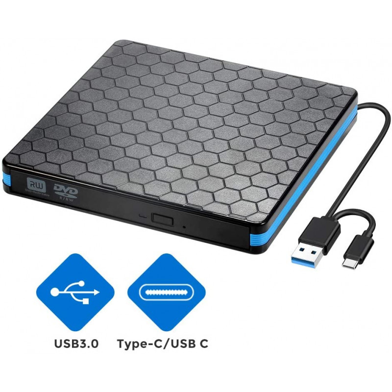 LECTEUR GRAVEUR CD ET DVD EXTERNE USB 3.0 ET USB TYPE C - photo 1