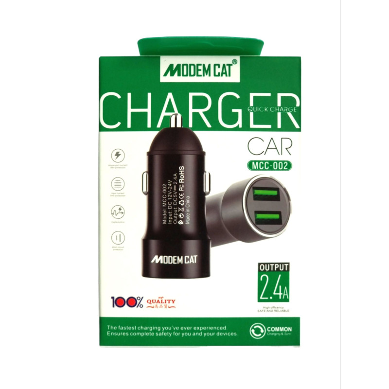 Chargeur Voiture Allume-cigare MODEM CAT  2.4A / 2 Ports - photo 2