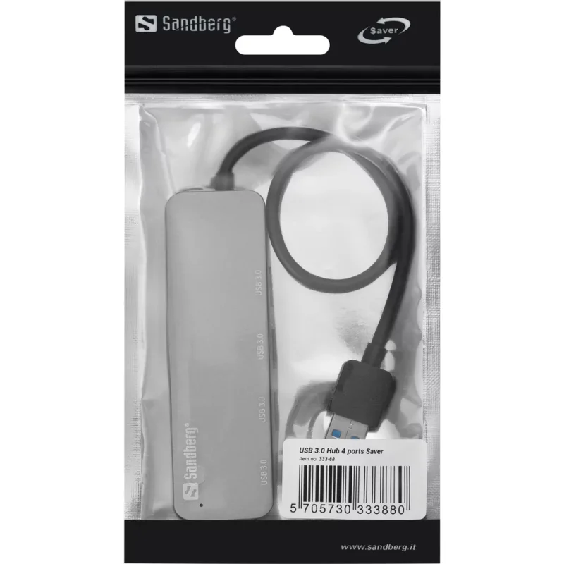 HUB USB SANDBERG USB 3.0 4 PORT / SILVER