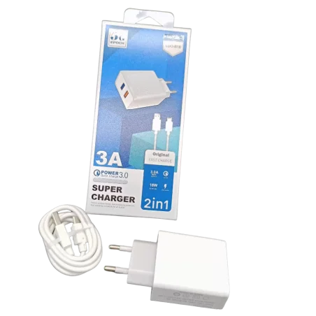 Chargeur secteur avec cable Micro USB  / 18W / 2 PORTS - photo 3