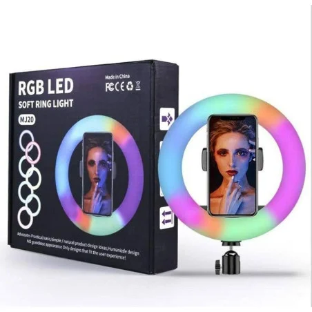 Selfie Ring Light 360° + tripode  / RGB / Noir - photo 5