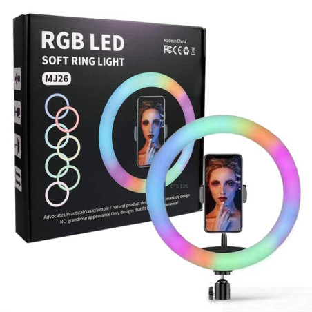 Selfie Ring Light 360° + tripode  / RGB / Noir - photo 8