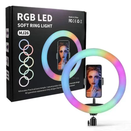 Selfie Ring Light 360° + tripode  / RGB / Noir - photo 8