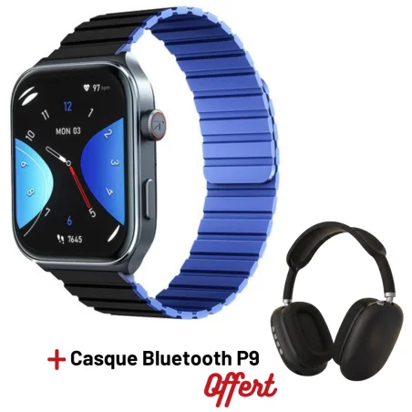 SMART WATCH KIESLECT KS2 / Bleu Avec Casque Bluetooth P9 Noir - photo 7