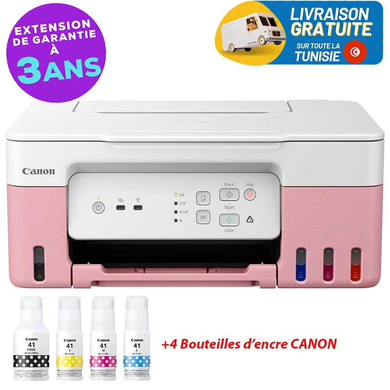 Imprimante Multifonction réservoir intégré CANON PIXMA G3430 Couleur Wifi 3en1 Pink - Canon - photo 1