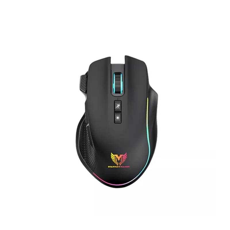 SOURIS GAMER SANS FIL STAR WAVE GM1076 RÉTROÉCLAIRAGE RAINBOW / NOIR - photo 1