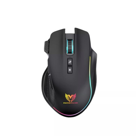 SOURIS GAMER SANS FIL STAR WAVE GM1076 RÉTROÉCLAIRAGE RAINBOW / NOIR - photo 3