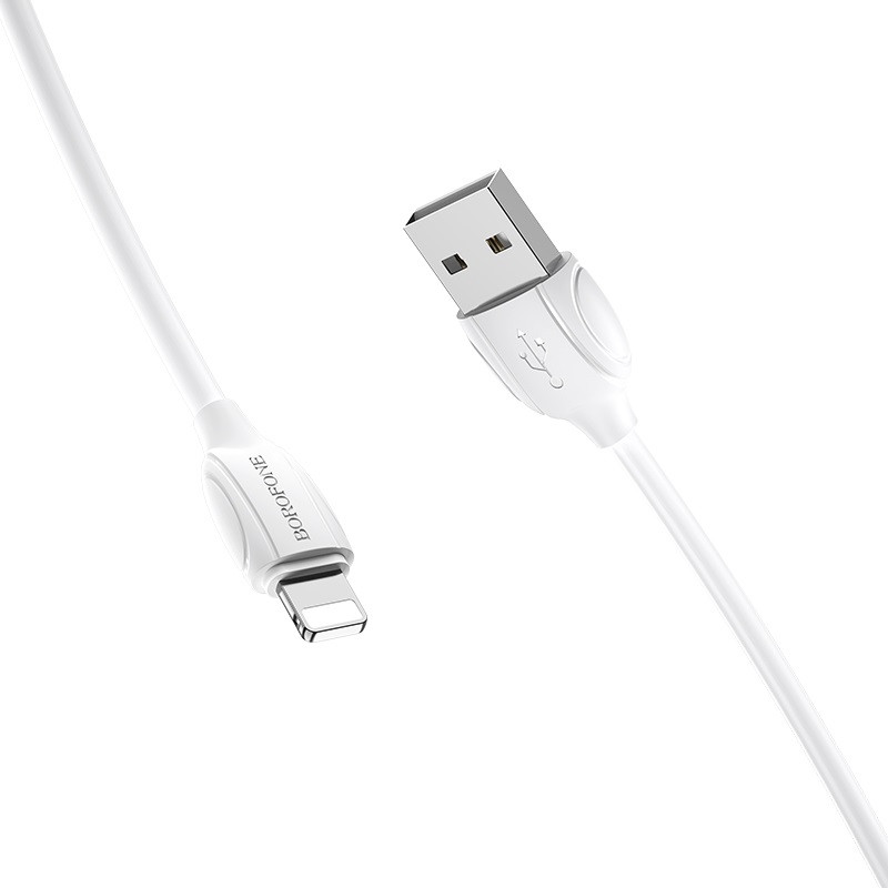 Câble Chargeur USB vers Lightning BOROFONE BX19 / 2.4A / Blanc - photo 1